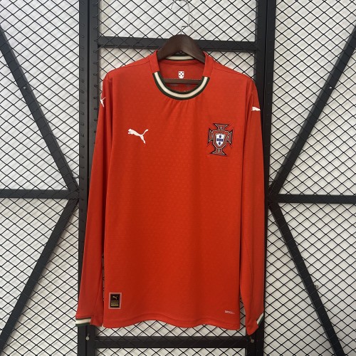 Portugal Jersey 25/26 Home Long Sleeves Ronaldo Football Kit Soccer Jersey