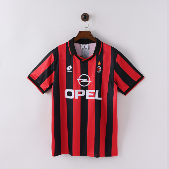 Retro AC Milan Jersey 1995-96 Home Football Kit Soccer Jersey