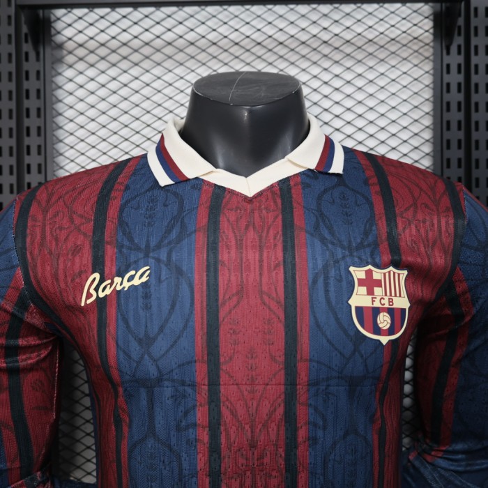 Player Version Barcelona Jersey Commemorative 25/26 Football Kit Long Sleeves Soccer Jersey