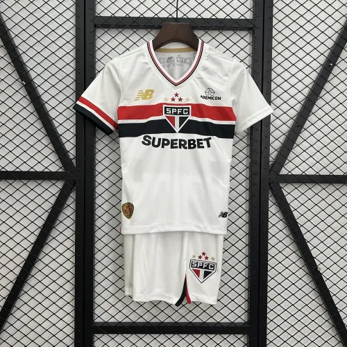 Kids Sao paulo Jersey 25/26 Home Football Kit Soccer Jersey