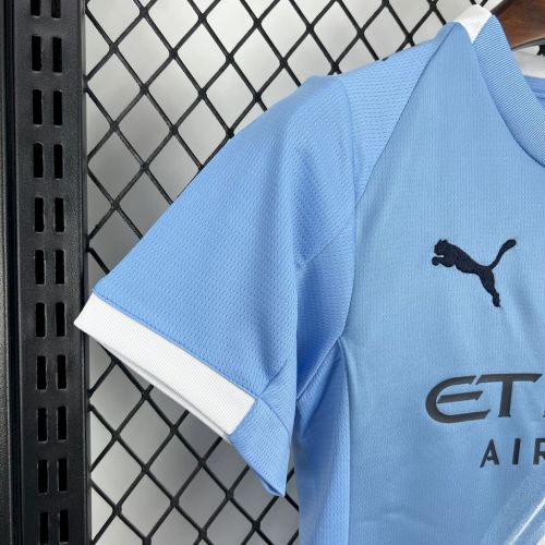 Kids Manchester City Home Jersey 25/26 Football Kit Soccer Jersey