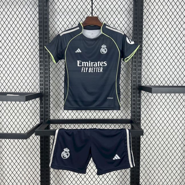 Kids Real Madrid Away Jersey 25/26 Football Kit Soccer Jersey