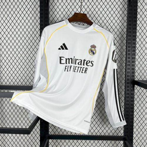 Real Madrid Home Jersey 25/26 Long Sleeves Football Kit Soccer Jersey