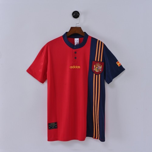 Retro Spain Jersey 1996 Home Football Kit Soccer Jersey