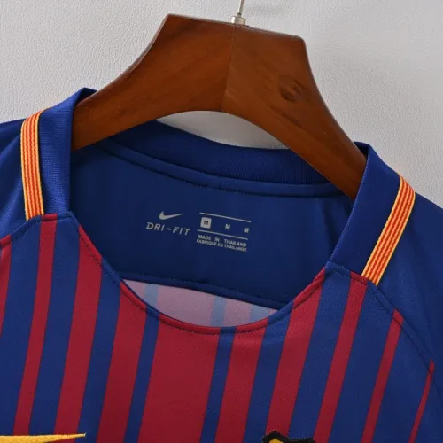 Retro Barcelona Jersey 2017-18 Home Football Kit Soccer Jersey