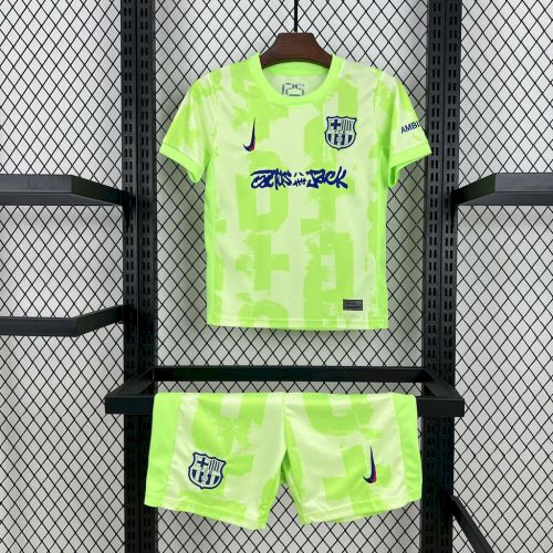 Kids Barcelona Jersey Travis Scott 24/25 Third Football Kit Soccer Jersey