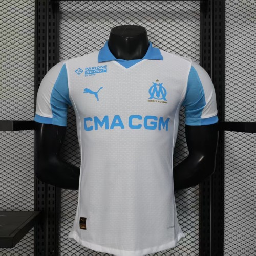 Player Version Marseille Jersey 25/26 Home Football Kit Soccer Jersey