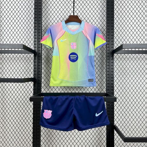 Kids Barcelona Jersey 25/26 Special Football Kit Soccer Jersey