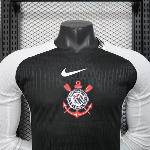 Player Version Corinthians Jersey 25/26 Away Long Sleeves Football Kit Soccer Jersey