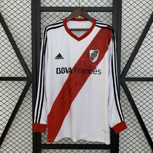Retro River Plate Jersey 2013-14 Home Long Sleeves Football Kit Soccer Jersey