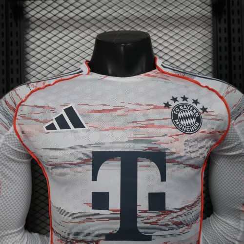 Player Version Bayern Munich Jersey 25/26 Away Long Sleeves Football Kit Soccer Jersey