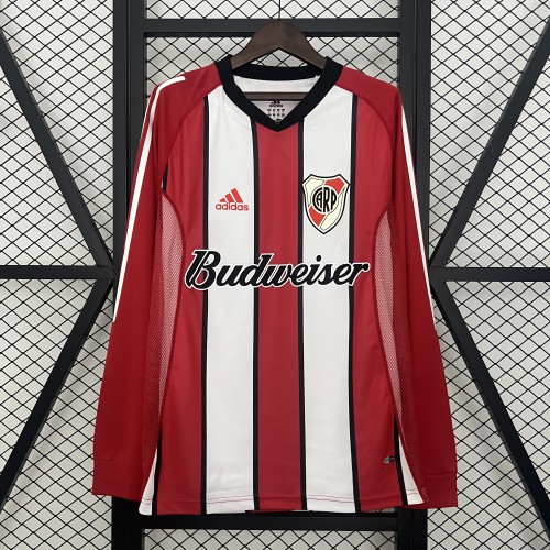 Retro River Plate Jersey 2003-04 Away Long Sleeves Football Kit Soccer Jersey