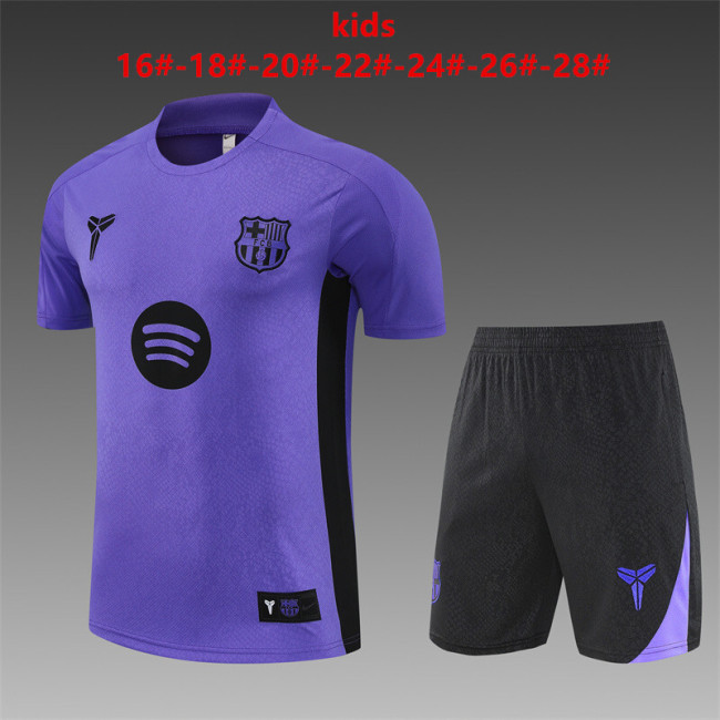 Kids Barcelona Training Tracksuits 25/26 Football Kit Soccer Jersey