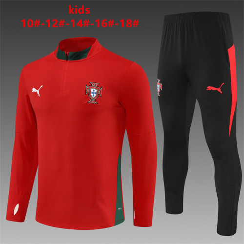 Kids Portugal Training Tracksuits 24/25 Football Jersey
