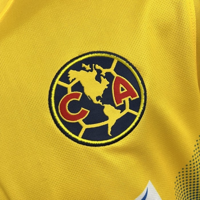 Retro Club America Jersey 2013-14 Home Yellow Football Kit Soccer Jersey