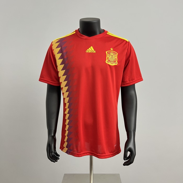 Retro Spain Jersey 2018 Home Football Kit Soccer Jersey