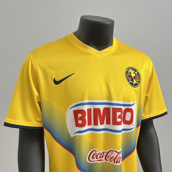Retro Club America Jersey 2013-14 Home Yellow Football Kit Soccer Jersey