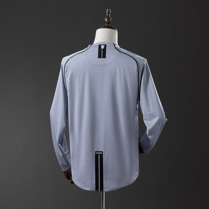 Man United Jersey 2007/08 Grey Goalkeepe Retro Kit Long Sleeve