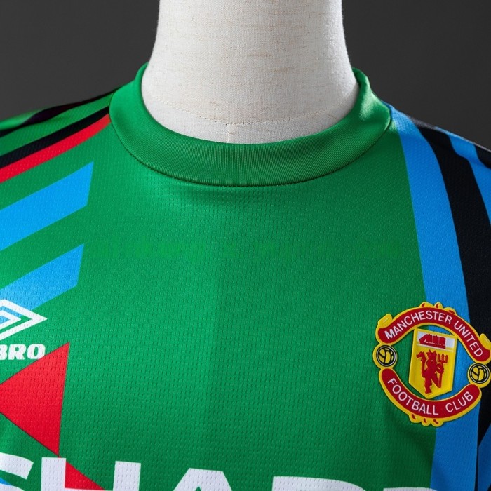 Man United Jersey 1992-94 Goalkeeper Retro Football Kit Long Sleeves