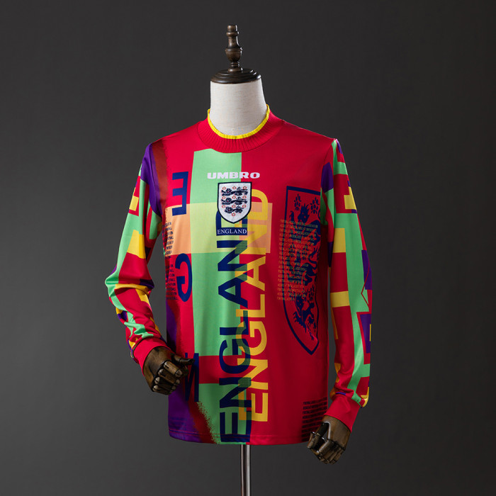 England Jersey 1996 Goalkeeper Retro Kit Long Sleeves