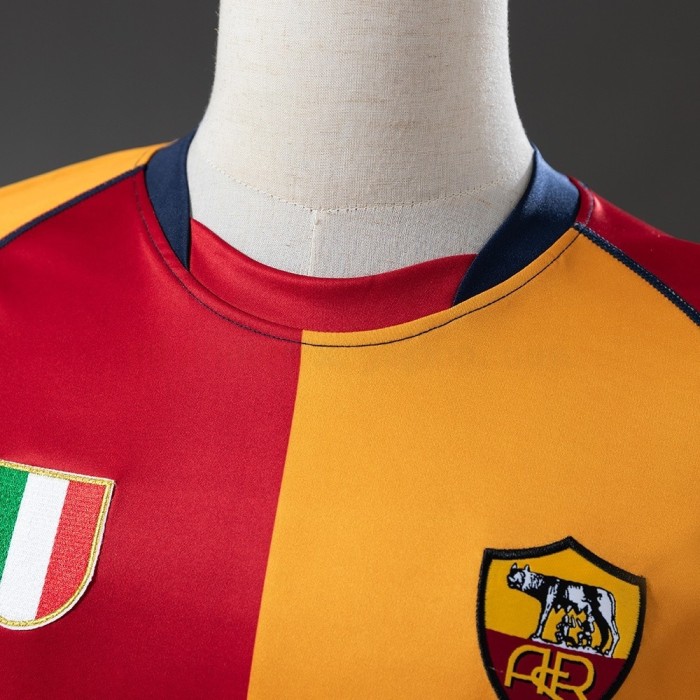 Rome Jersey 2001-02 Home Retro Football Kit Long Sleeves