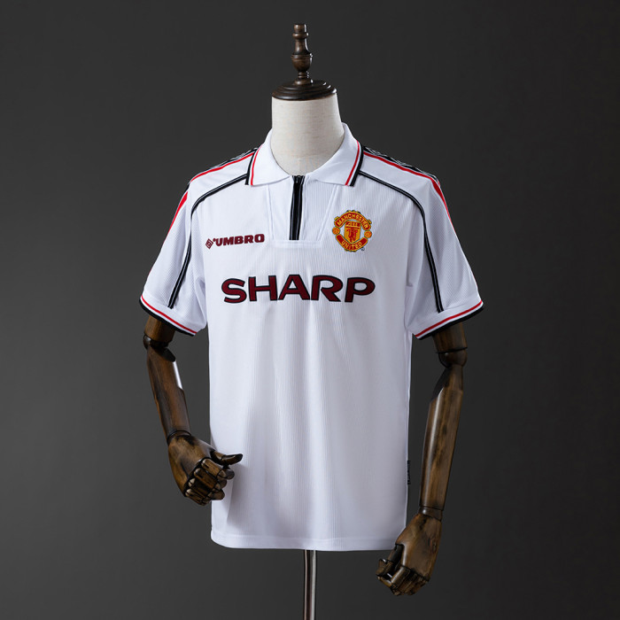 Man United Jersey1998-99 Home White Retro Football Kit
