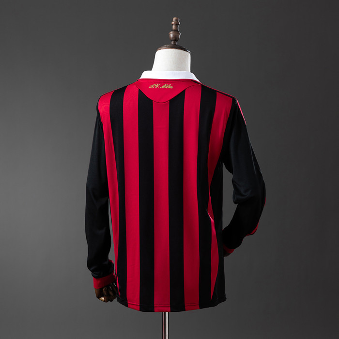 AC Milan Jersey 2013 2014 Retro Home Football Kit Long Sleeves