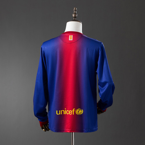 Barcelona Jersey 2012-13 Retro Home Football Kit Long Sleeves
