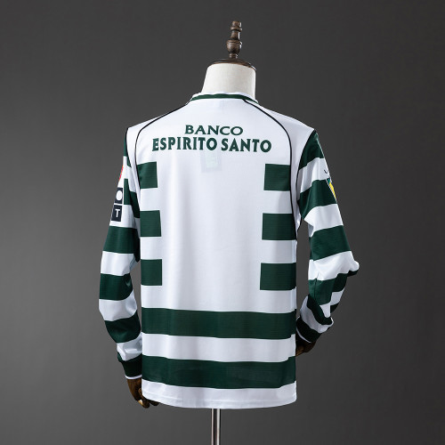 Sporting CP Jersey 2001/03 Home Retro Football Kit Long Sleeves