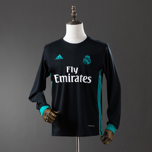 Real Madrid Jersey 2017/18 Away Retro Football Kit Long Sleeves