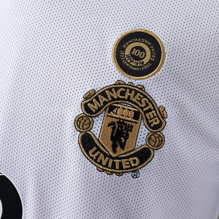 Man United Jersey 2001-02 Double-sided Retro Football Kit Long Sleeves