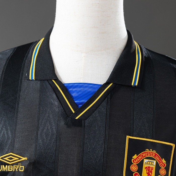 Man United Jersey 1993-95 Away Retro Football Kit Long Sleeves