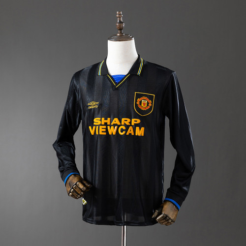 Man United Jersey 1993-95 Away Retro Football Kit Long Sleeves
