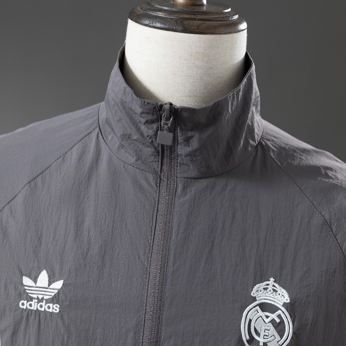 Real Madrid Windbreaker 2025/26 Grey Football Kit