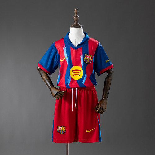 Kids Barcelona Jersey 25/26 Fourth Football Kit
