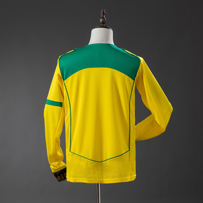 Brazil Jersey 2004 Home Retro Football Kit Long Sleeves
