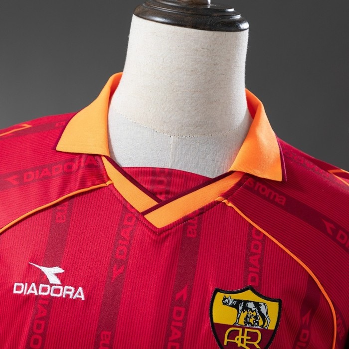 Rome Jersey 1999-00 Home Retro Football Kit Long Sleeves