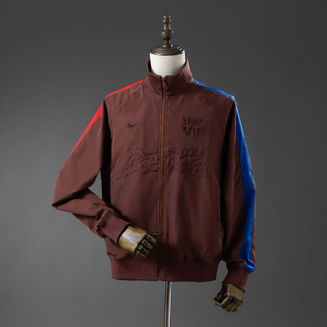 Barcelona x Travis Scott Windbreaker 2025/26 Brown Football Soccer Jacket