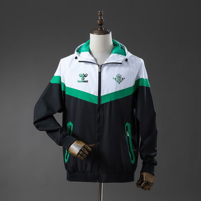 Real Betis Windbreaker 2025/26 Black White Football Kit