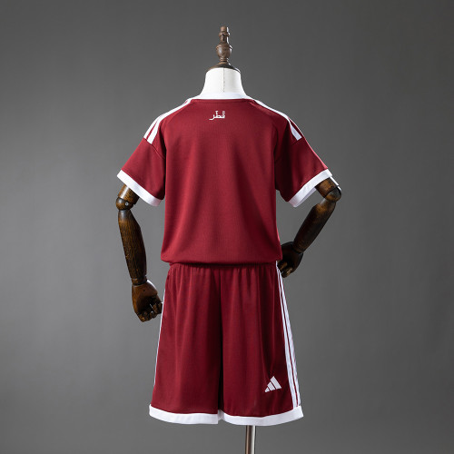 Kids Qatar Home Jersey 2026 World Cup Football Kit Soccer Shirt