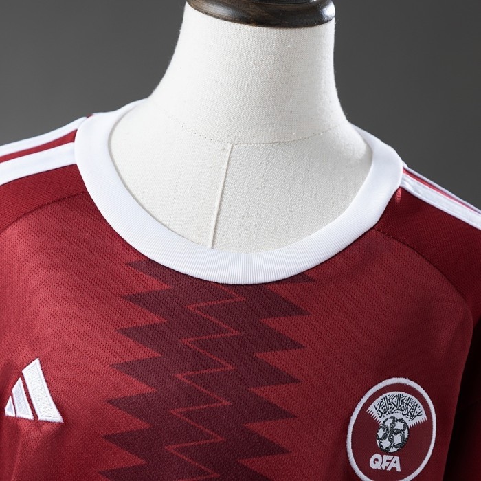 Kids Qatar Home Jersey 2026 World Cup Football Kit Soccer Shirt