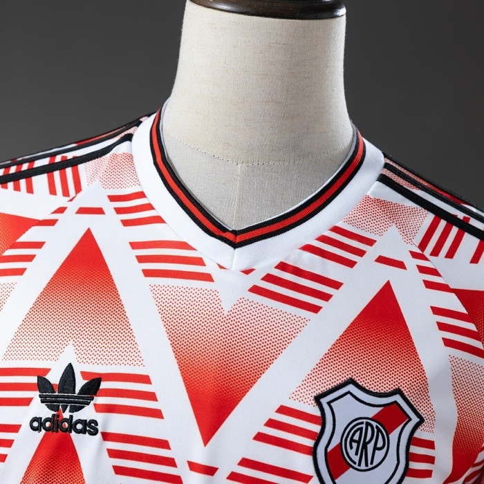 River Plate Away Jersey 1992-93 Retro Long Sleeves Football Kit Soccer Shirt
