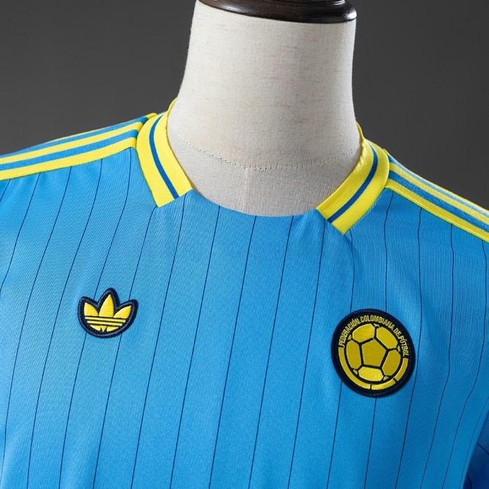 Colombia Terrace Icons T-Shirt Blue 2026 World Cup Football Kit Soccer Jersey