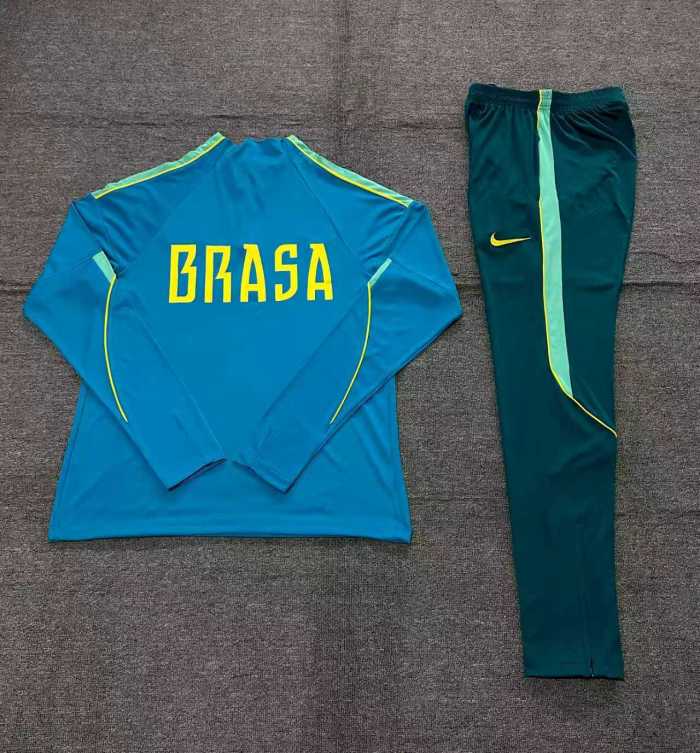 Kids Brazil Training Tracksuits 2026 Football Kit Soccer Jersey