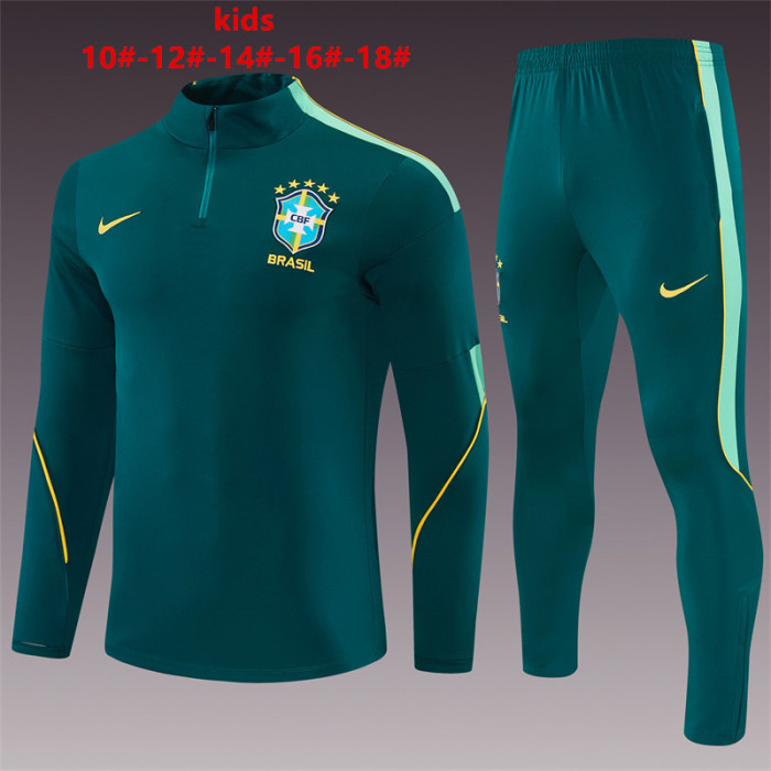 Kids Brazil Training Tracksuits 2026 Football Kit Soccer Jersey