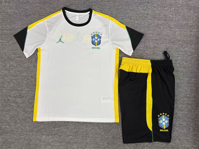 Kids Brazil Training Tracksuits 2026 Football Kit Soccer Jersey