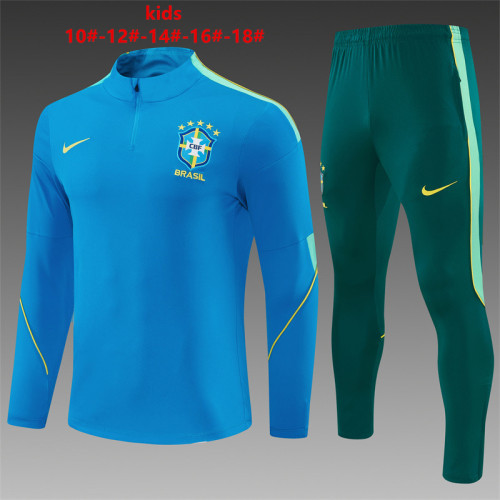 Kids Brazil Training Tracksuits 2026 Football Kit Soccer Jersey