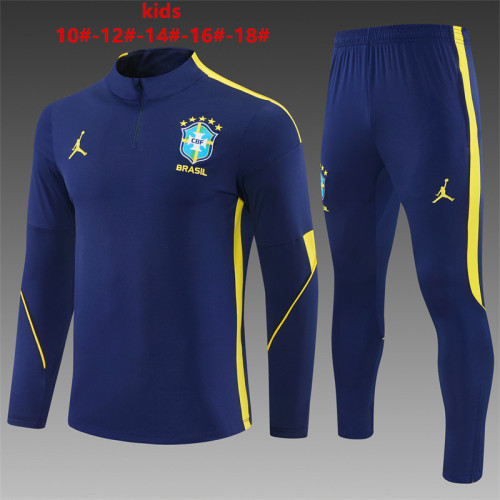 Kids Brazil Training Tracksuits 2026 Football Kit Soccer Jersey