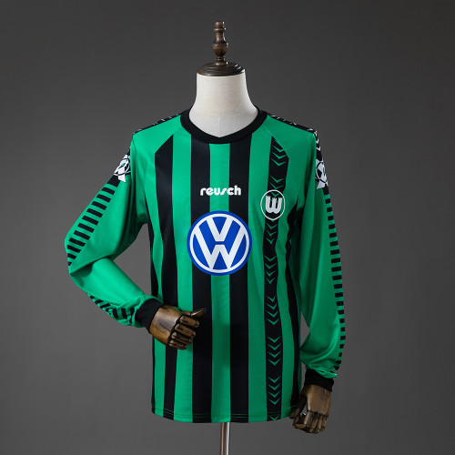 Wolfsburg Away Jersey 1995-1996 Retro Long Sleeves Football Kit Soccer Shirt