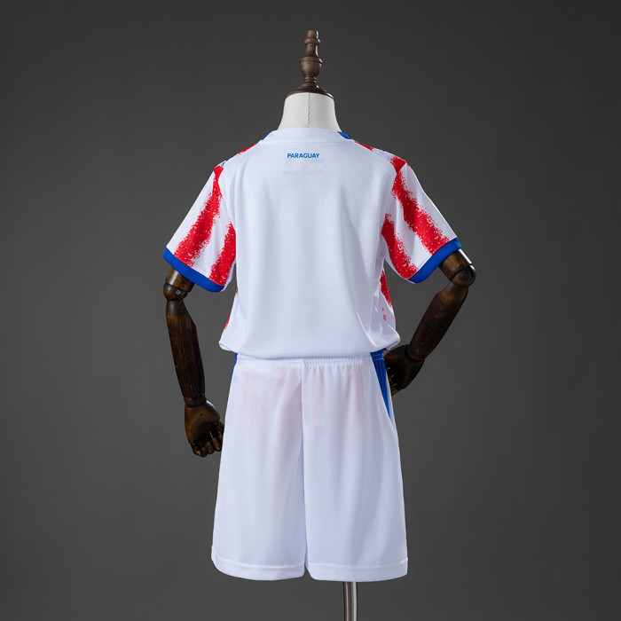 Kids Paraguay Home Jersey 2026 World Cup Football Kit Soccer Shirt